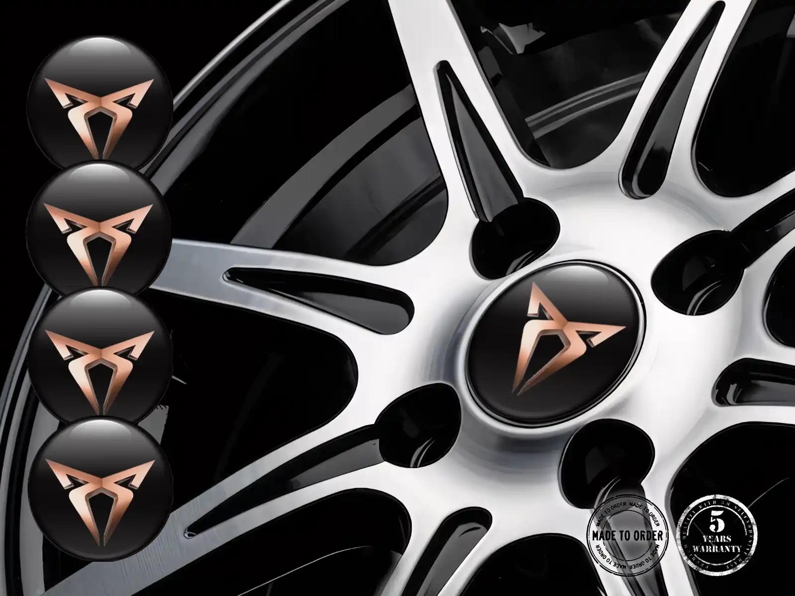 Seat Cupra Radembleme Stil Hochwertige Gewölbte Labels